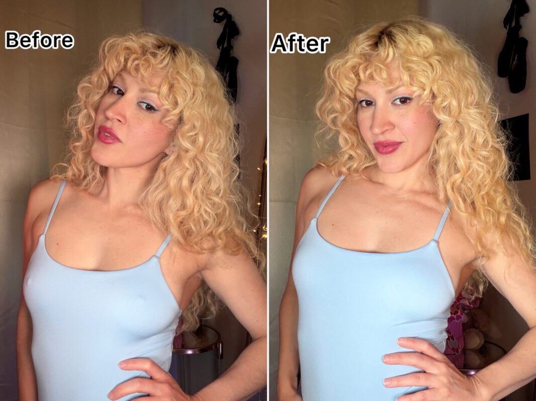 HANIME seamless nipple covers before and after invisible result 01