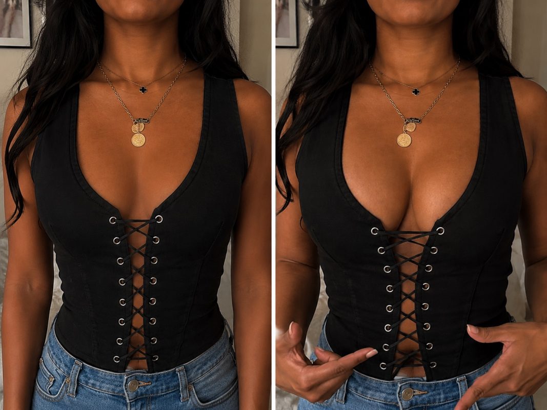 HANIME sticky double-sided lift bra pads lift result on a different body type