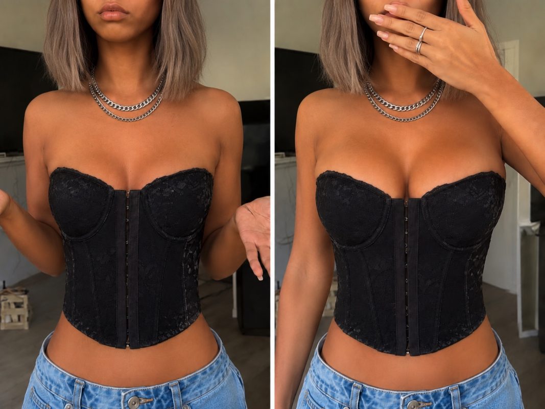 HANIME sticky double-sided lift bra pads soft volume on a different body type